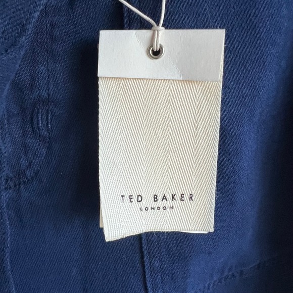 Ted Baker London Danikii High Waisted Denim Shorts Navy Blue Tie Waist Size 32 - Picture 7 of 16